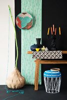 Arrangement of African-style ethnic ornaments