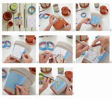 Instructions for painting plant pots