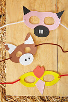 Handmade animal masks for child's birthday