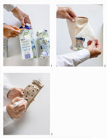 Upcycling: making gift packaging out of milk cartons