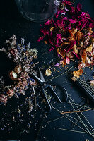 Dried flowers for wreath making