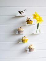 Easter nest coconut and white chocolate cupcakes