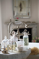 Old-fashioned with perfume bottles and toiletries