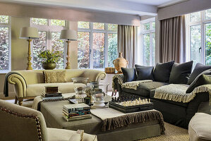 Custom-made upholstered furniture in the elegant living room