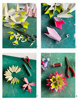 Make flowers out of egg carton