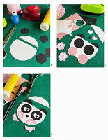 Make panda faces out of paper