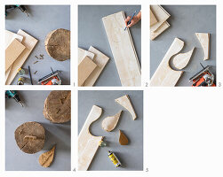 Anleitung zur Herstellung von Holz-Dekoelementen in fünf Schritten