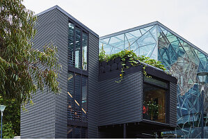 Futuristic house with green roof in Melbourne