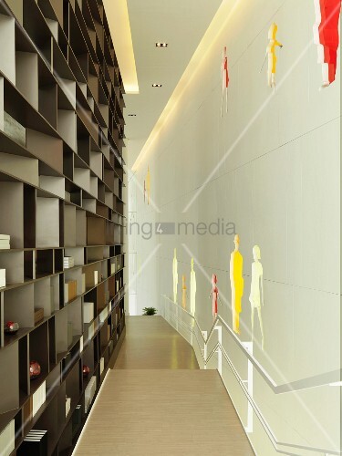 Hallway With Floor To Ceiling Shelving Buy Image