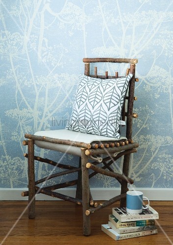 Pillows On A Diy Tree Branch Chair Next Buy Image 11156675
