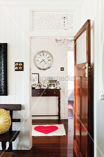 View Of Antique Console Table And Wall Buy Image