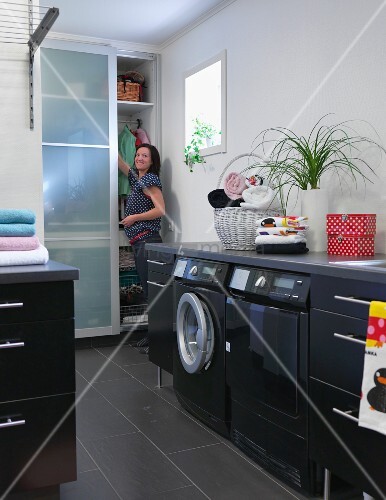 Modern Laundry Room With Washing Machine Buy Image 11328613