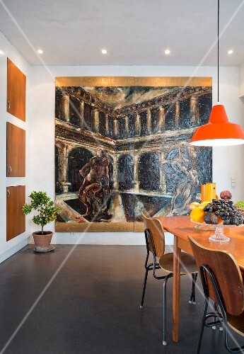 Large Painting In Dining Area With Buy Image 11346371