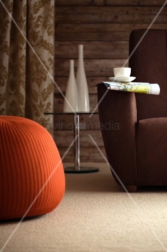 Brown Armchair In Front Of Rustic Wooden Image 11387023 Armchair In Front Of Rustic Wooden