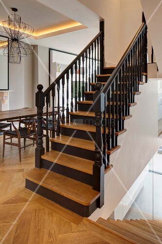 Restored Wooden Staircase In Open Plan Buy Image 11425093