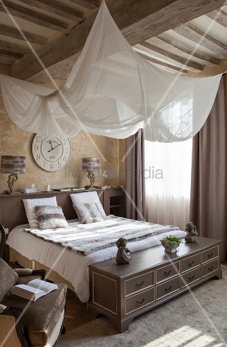 White Fabric Canopy Hung From Buy Image 11451433