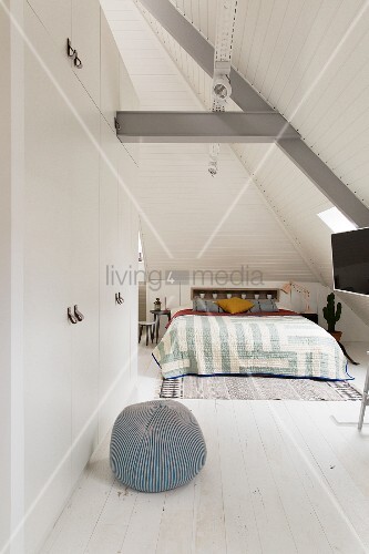 Tall Fitted Wardrobes In White Attic Buy Image 11501821