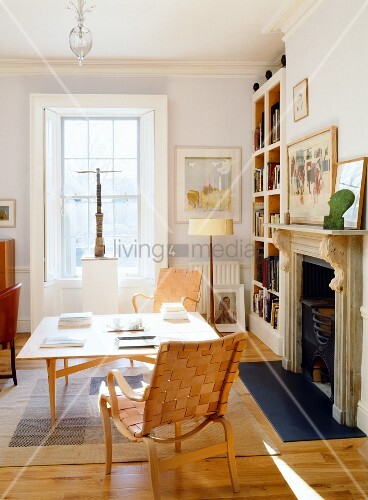 Living Space With Woven Chairs Table Buy Image 11029437