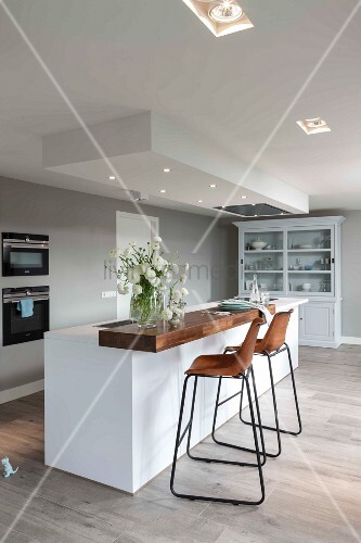 A Modern Kitchen In White With Built In Buy Image 11973573