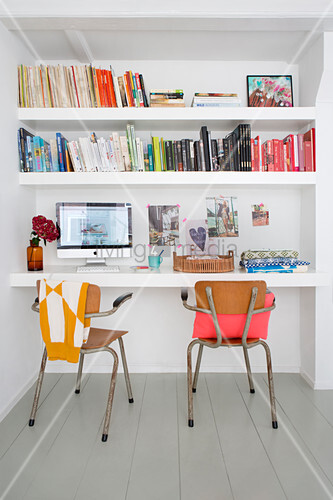 Vintage Chairs In Front Of Floating Desk Buy Image 12826129