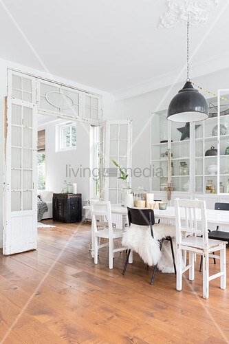Various Chairs Around Dining Table In Buy Image 12355411