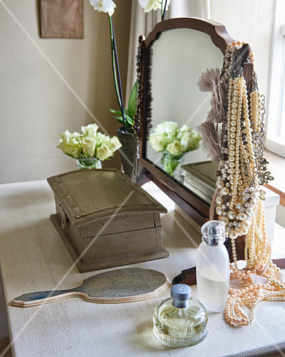 Vintage Mirror And Necklaces With Image 12568591 Vintage Mirror And Necklaces With