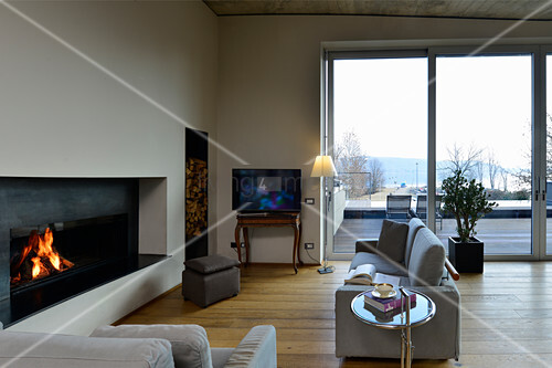 Seating Area With Fireplace And Buy Image 12598105