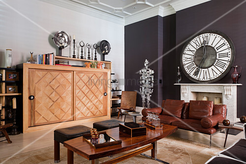 Large Clock Above Fireplace In Living Buy Image 12597833